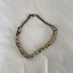 Statement JCrew Ribbon and Crystal Necklace